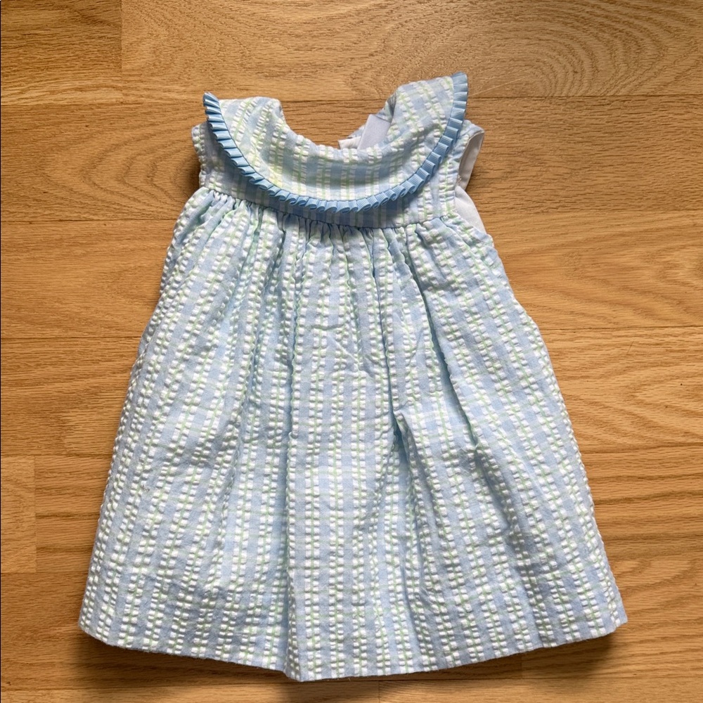 Blue and White Plaid Baby Dress - Picture 2 of 5